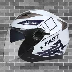 BLD 더블 렌즈 빈티지 오토바이 헬멧 남녀 공용 오픈 페이스 헬멧 스쿠터 모토크로스 오토바이