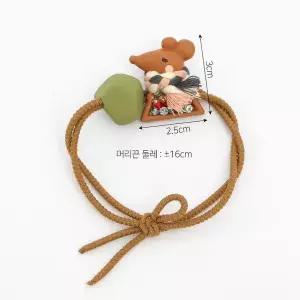 [하프클럽/]쥐 포인트 머리끈 헤어큐빅 목도리