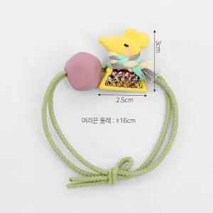 [하프클럽/]큐빅 헤어머리끈 목도리 쥐 포인트