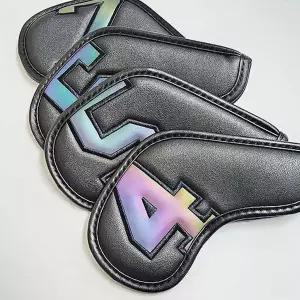 [하프클럽/]골프채아이언커버 홀로그램 아이언 커버 10p 블랙