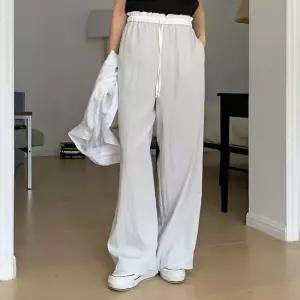 여자 허리밴딩 바스락 배색 일자 팬츠