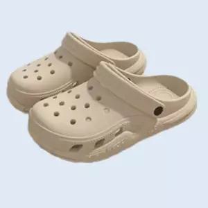 [하프클럽/]고효율 카키 남여공용 반샌들 펀칭 슬리퍼 발편한 여