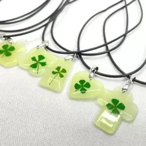 [하프클럽/]클로버열쇠고리 행운고리 야광 네잎클로버 키링