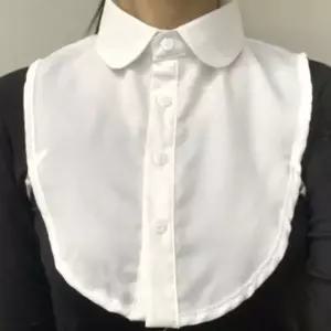 [하프클럽/]목카라레이어드 쉬폰 페이크셔츠 라운드 목카라 화