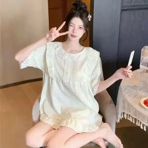 면 여름 투피스 공주 구름 잠옷 러블리 얇은 반팔 커플잠옷세트 ible2