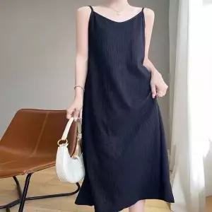 [하프클럽/]여성 2컬러 썸머 플리츠원피스 여름 끈나시 롱원피스