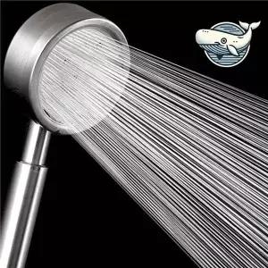 강력한 수압 실버 샤워헤드 원터치 욕실 세면기