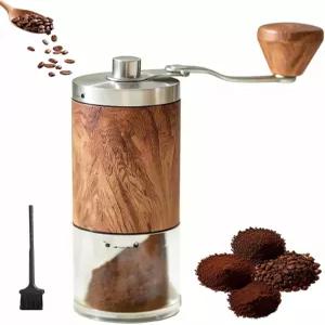 5가지 조절 가능한 설정이 ZLXHDL 수동 커피 그라인더 30g 용량의 휴대용 원뿔형 버 밀 여행 시 에스프레소