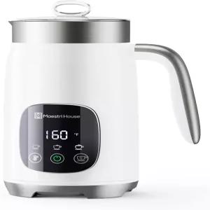 마에스트리 하우스 밀크 프로더 가변 온도 및 거품 두께 듀얼 400 스티머 14.1OZ/400ML 스마트 터치 컨트롤