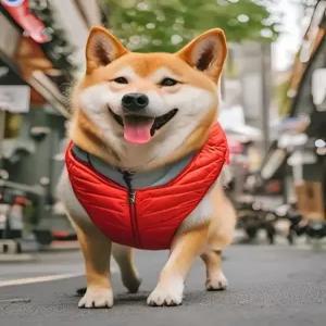 강아지 벨크로 패딩 중형견 양면 조끼 웰시코기 옷 경량