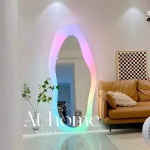 전신거울 카페 홈 피트니스 조명거울 빛나는 미러장식