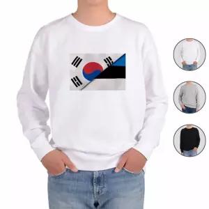 맨투맨 전색상 대한민국 에스토니아 국기 프린트셔츠 oaU9+3IaF