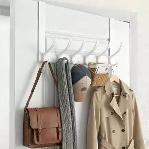 문고리 위의 피스울린 튼튼한 문걸이 12개의 고리가 있는 대형 문 타월 선반 설치가 용이한 헤비 듀티