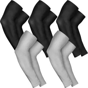 AURUZA 5쌍 남성용 팔 소매 여성용 컴프레션 쿨링 타투 슬리브 커버 자외선 차단 기능