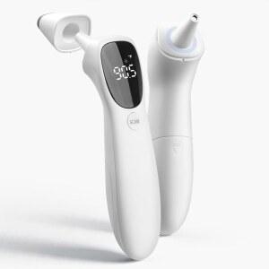 황걸 무접촉 체온계, 발열 경보가 있는 디지털 이마 큰 LED 숫자, 3-in-1 비접촉 적외선 귀, 및 체온계