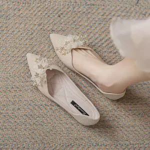 웨딩플랫슈즈 큐빅 구두 스틸레토플랫 보석 빅사이즈 드레스 꽃장식 파티