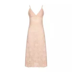 원더브라 여성 시스루 레이스 맥시롱 슬립베이지 743905