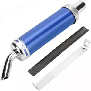 실레모토 머플러 배기 1.25인치 알루미늄 모터사이클 레이싱 소음기 파이프 블루