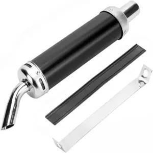 실레모토 머플러 배기 1.25인치 알루미늄 모터사이클 레이싱 소음기 파이프 블랙