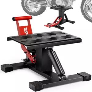 JFG 레이싱 모터사이클 더트 바이크 스탠드 1000Lbs 용량 트 잭 호이스트 테이블 높이 조절 가능한 팅 피트