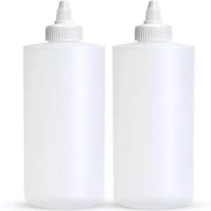 브라이트 프롬 조미료 짜기 병 트위스트 탑 캡이 있는 빈 스퀴트 16온스 누수 방지 - 케첩 머스타드 시럽