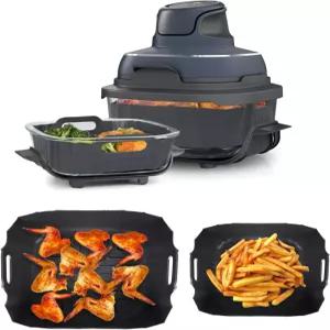 닌자 크리스피 FN101GY FN101SG FN101ST용 실리콘 라이너 재사용 가능한 논스틱 4-in-1 휴대용 유리