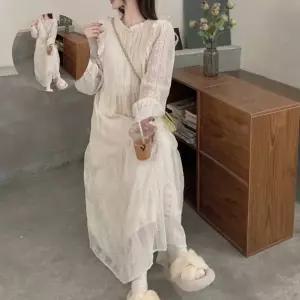 밍크 안감 레이스 원피스 어깨 프릴 캉캉 A라인