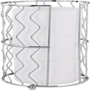 욕실/파우더 룸용 메가 장식 금속 스탠딩 화장지 홀더 크롬 추가 롤 3개용 컴팩트 티슈 리저브