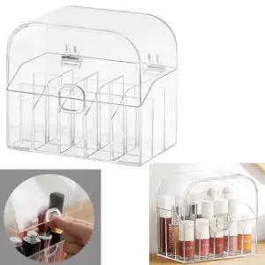 립스틱 화장품 면봉 먼지차단 칸분리 투명박스 위생보관 뷰티정리함 인기