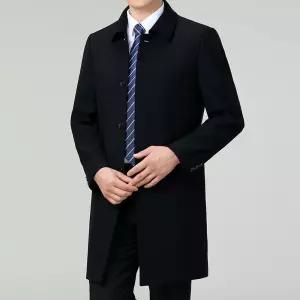 샤오원샵 캐주얼 남사친 아빠 키작남 춘추 반바바리 울코트 트렌치 중장년 루즈핏 꾹3