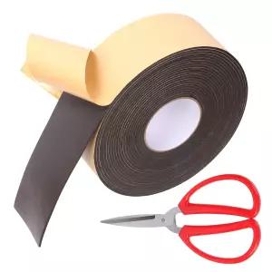 글락스 1롤 자체 접착 폼 단열 테이프 가위 3인치 W x 1/8인치 T 32.8인치 L 고밀도 충격 흡수 방음 씰