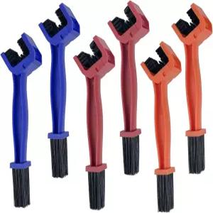 수테쿠스 자전거 체인 청소 브러시 유니버설 그룬지 오토바이 도구 세트 6팩
