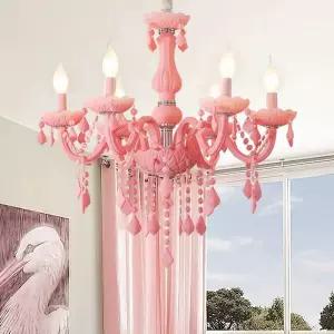 여자아이방 샹들리에 핑크 공주 천장등 조명 컬러풀 모던 인테리어