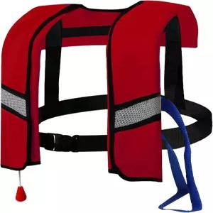 50N 자동 팽창식 구명조끼 CO2 인플레이션 반사 스트립 및 이 있는 조절 가능한 나일론 수영 조끼