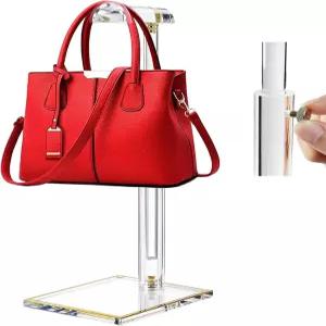 아크릴 지갑 디스플레이 스탠드 14-24인치 조절 가능한 높이 핸드백 홀더 옷장 소매용 투명 랙 내구성이