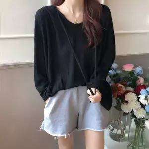 [골드스마일]루즈핏 트임 얇은 긴팔 후드티 LM-0700