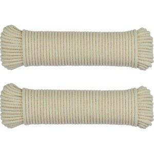 스테드맥스 200피트 천연 코튼 로프, 빨랫줄 코드, 1/4인치 범용 로프 유틸리티 스포츠, 야외, 텐트, 해먹, 홀터, 하네스, 차양(각 2팩, 100피트)에 이상적입니다