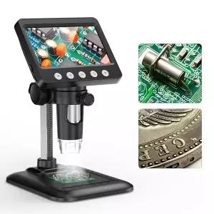 4.3 디지털 현미경 1600X 배율 전자 용접 현미경 1080P 비디오 스테레오 수리 8LED