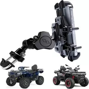 QYMOTO ATV 휴대폰 홀더 마운트 모터사이클 핸들바 휠러 진동 방지 360 클램프 핏 CFMOTO Cforce 폴라리스