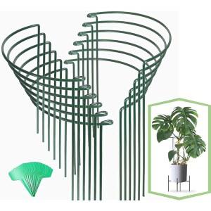 조이할로 12팩 식물 지지대 말뚝, 야외 식물을 위한 16인치 모란 케이지 및 지지대, 15개의 트위스트 타이가 있는 케이지, 꽃 말뚝