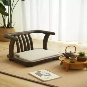 좌식 의자 일본식 등받이 나무 원목 명상 다다미 좌선 다도 카페 휴대용 바닥