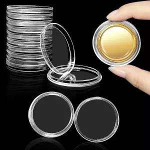 BLMHTWO 10피스 코인 홀더 케이스 실버 라운드 캡슐 보관 전문 달러 수집 용품 용기