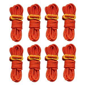 Smithok 8팩 고반사 가이 라인 4mm 텐트 코드 고강도 경량 캠프 로프, 알루미늄 조절 텐셔너, 텐트용, 방수포 묶기, 캠핑, 야외 포장(오렌지)