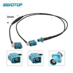 Fakra 남성 듀얼 여성 직각 유형 분배기 케이블 다이오드 RG174 피그 자동차 GPS 안테나 연장 코드