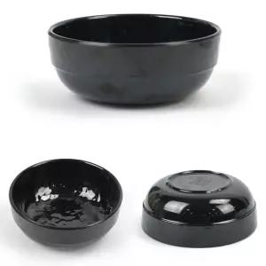 대접 멜라민 비빔밥그릇 비빔기 19x6.5cm 블랙 우동기 그릇