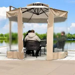 파라솔바람막이 가림막 외풍 보온 휴게실 투명 방풍 천막 편의점파라솔 파라솔