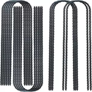 DTANX 12팩 12인치 철근 스테이킹 헤비 듀티 트램펄린 앵커 가든 텐트 스틸 그라운드 블랙