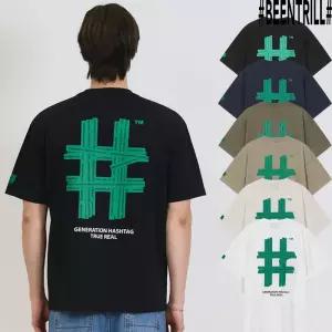 빈트릴 BEENTRILL 빈트릴그린 테이핑 해시태그 티셔츠 BA252TS002 218644