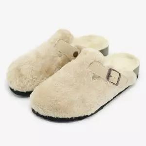 인기상품 남녀공용 털안감 슬리퍼 버클포인트 겨울 따뜻한 슬리퍼 실내외 데일리슈즈 [WFKXNHK_260414]