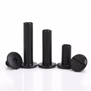 10pcs 금속 바인딩 시카고 나사 매트 블랙 스터드 리벳 사진 앨범 데스크 메뉴 지갑 패스너 용 슬롯 형 벨